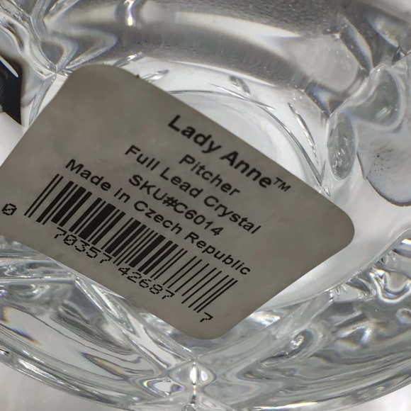 NWT Beautiful Crystal Pitcher - Picture 3 of 3